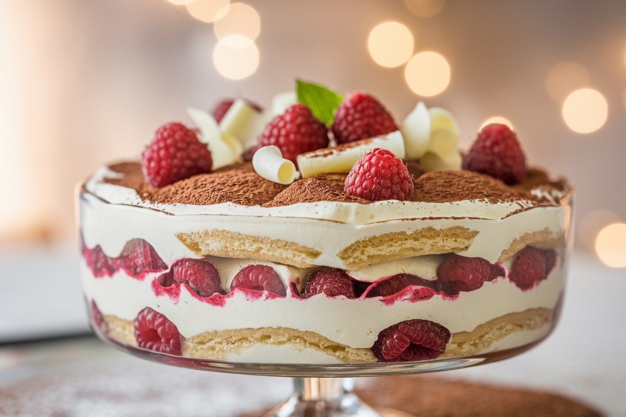 White Chocolate Raspberry Tiramisu – A Decadent No-Bake Dessert