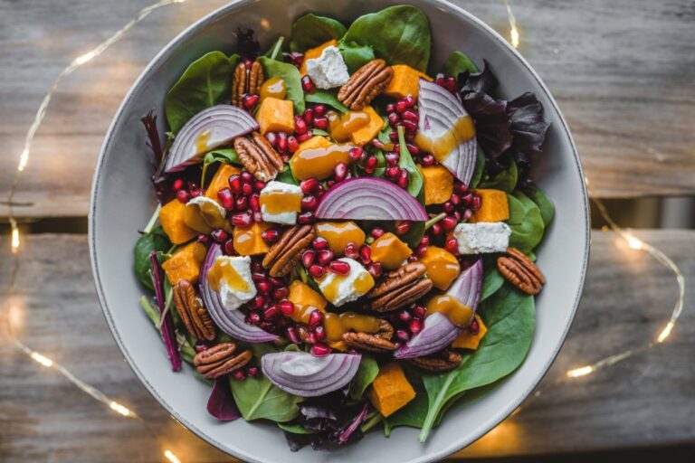 Winter Christmas Salad with Honey Mustard Dressing