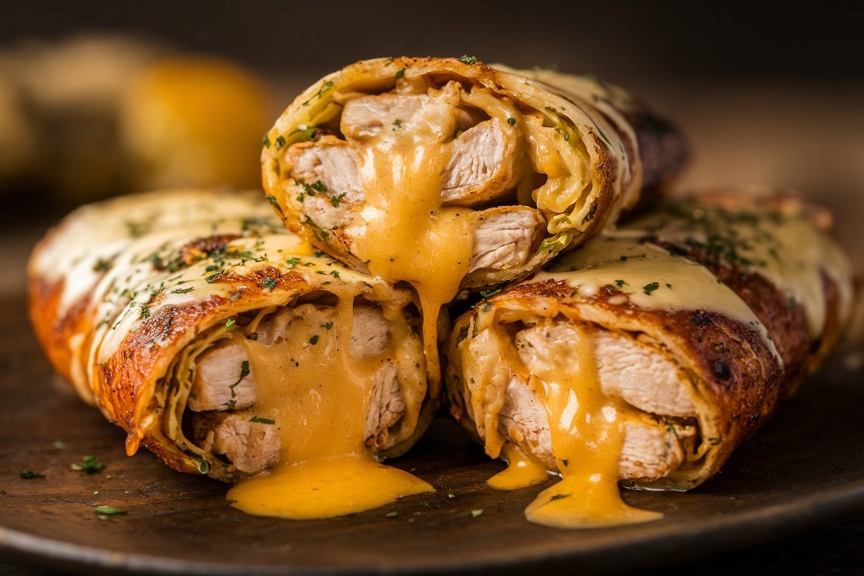 Cheesy Garlic Chicken Wrap