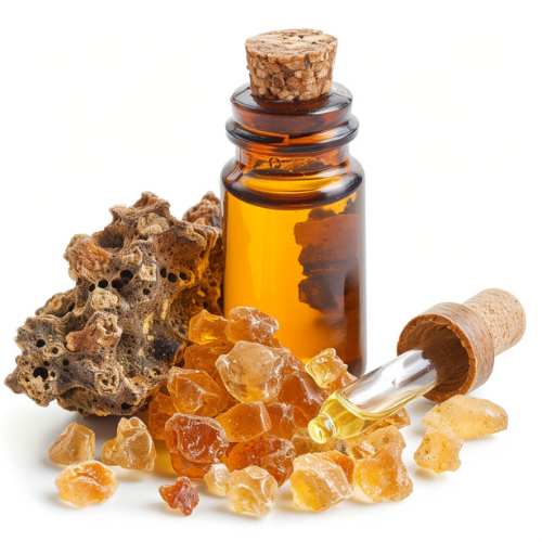 Myrrh essential oil and myrrh