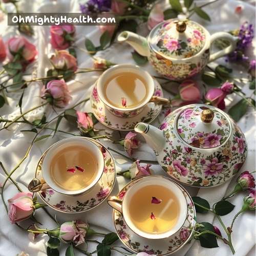 Rose agave reverie tea.