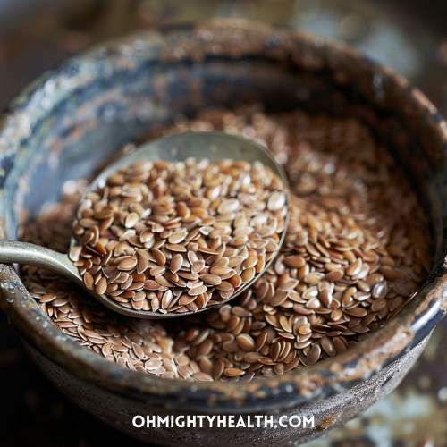 Bowl of flaxseed.