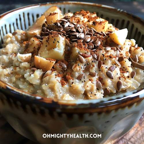 Oatmeal with flaxseed.