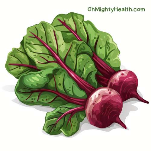 Beets roots and leaves.