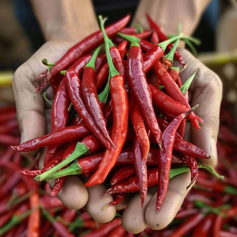Cayenne pepper pods.