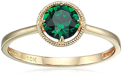 Amazon Collection 10k Gold Imported Crystal May Birthstone Ring, Size 8