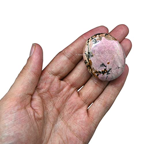 Rhodonite Palm Stone - Hot Massage Worry Stone for Natural Body Chakra Balancing, Reiki Healing and Crystal Grid Rhodonite Palm Stone - Hot Massage Worry Stone for Natural Body Chakra Balancing, Reiki Healing and Crystal Grid