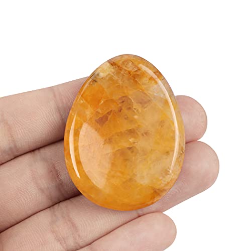Artistone Citrine Crystal Thumb Worry Stone Hand Carved Healing Crystal Pocket Stone for Meditation Reiki, Water Drop Shaped Artistone Citrine Crystal Thumb Worry Stone Hand Carved Healing Crystal Pocket Stone for Meditation Reiki, Water Drop Shaped