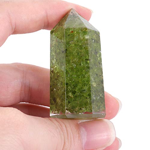 mookaitedecor Set of 3 Peridot Healing Crystal Wands 2 Inch, Polished Tumbled Stone Points 6 Faceted Reiki Chakra Meditation Therapy Decor mookaitedecor Set of 3 Peridot Healing Crystal Wands 2 Inch, Polished Tumbled Stone Points 6 Faceted Reiki Chakra Meditation Therapy Decor