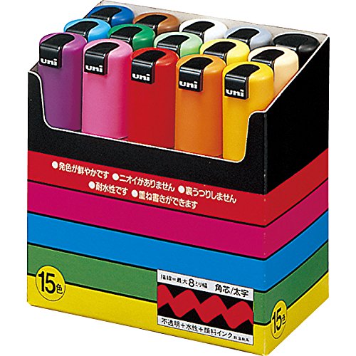 Uni-POSCA PC8K15C Paint Marker Pen Bold Point Set of 15 (Japan Import) Uni-POSCA PC8K15C Paint Marker Pen Bold Point Set of 15 (Japan Import)