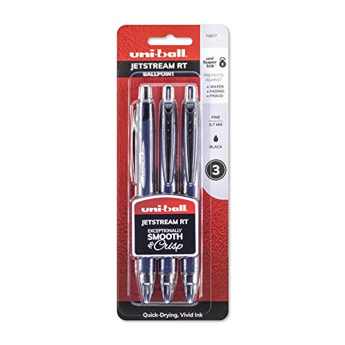 uni-ball Jetstream RT Retractable Ballpoint Pens Fine Point, 0.7mm, Black, 3 Pack uni-ball Jetstream RT Retractable Ballpoint Pens Fine Point, 0.7mm, Black, 3 Pack