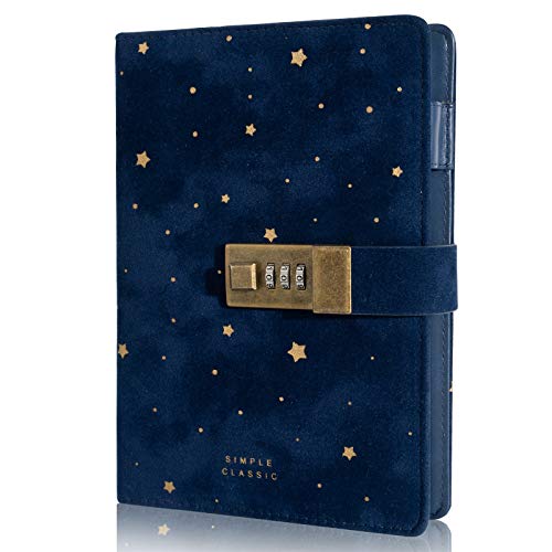 Lock Journal CAGIE Secret Refillable Diary,Corduroy-covered Locking Journal for Adults,Women Writing Personal Locked Diary Notebook Blue Lock Journal CAGIE Secret Refillable Diary,Corduroy-covered Locking Journal for Adults,Women Writing Personal Locked Diary Notebook Blue
