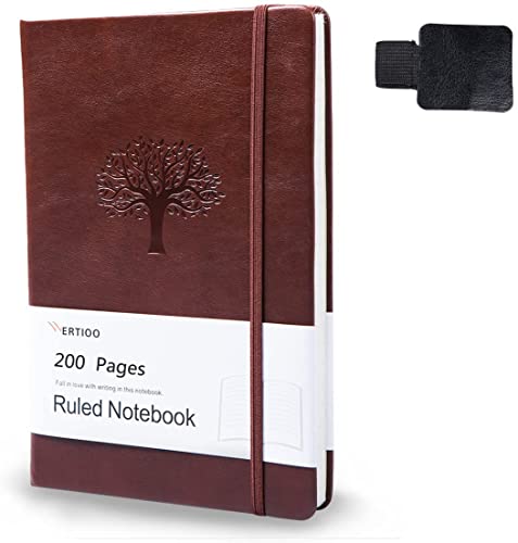 Hardercover Journals 200 Pages, WERTIOO Diary Leather Lined Journal Notebook Writing A5 100gsm Thick Paper Notebooks with Pen Hold for Work Men Women, 8.4 x 5.7 in Hardercover Journals 200 Pages, WERTIOO Diary Leather Lined Journal Notebook Writing A5 100gsm Thick Paper Notebooks with Pen Hold for Work Men Women, 8.4 x 5.7 in
