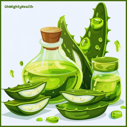 Vector cartoon aloe vera and vegetable glycerin.