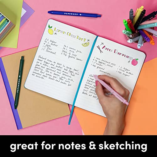 PAPERAGE Lined Journal Notebook, (Blue), 160 Pages, Medium 5.7 inches x 8 inches - 100 gsm Thick Paper, Hardcover PAPERAGE Lined Journal Notebook, (Blue), 160 Pages, Medium 5.7 inches x 8 inches - 100 gsm Thick Paper, Hardcover